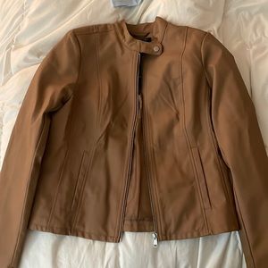 Tan vegan leather jacket size small